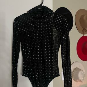 Elegant Black Long Sleeve Bodysuit